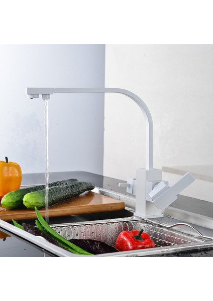 Mutfak Evye Bataryası Dual Flow Su Arıtma Çıkışlı Yeni Tasarım Beyaz 7 Yıl Garantili Ithal modelleri
