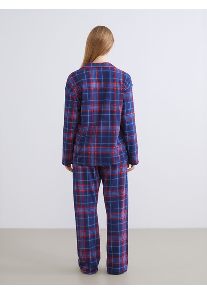 Yeni Sezon Gömlek Yaka Ekose Kadın Pijama Takımı fırsatları