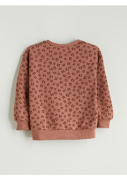 Yeni Sezon Bisiklet Yaka Çiçekli Kız Çocuk Sweatshirt fiyatları