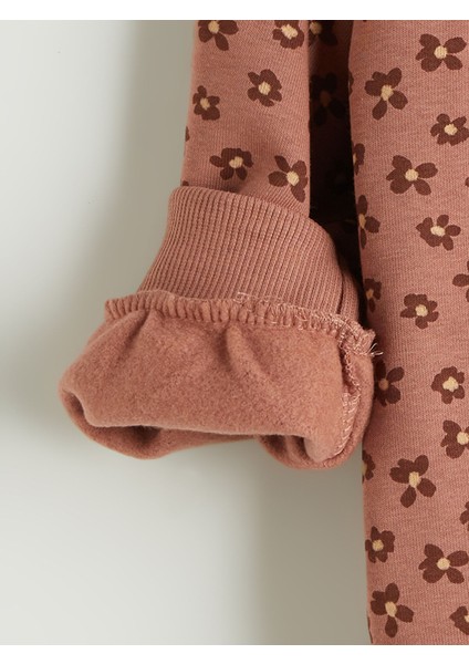 Yeni Sezon Bisiklet Yaka Çiçekli Kız Çocuk Sweatshirt fırsatları