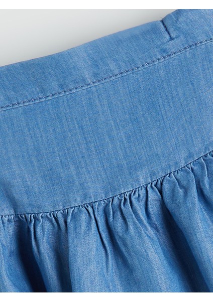 Yeni Sezon Beli Lastikli Kız Çocuk Jean Etek fiyatları