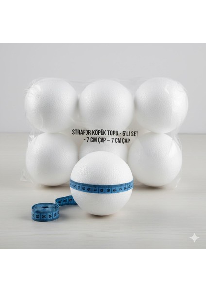 7 cm Köpük Strafor Top 6 Adet BR-924