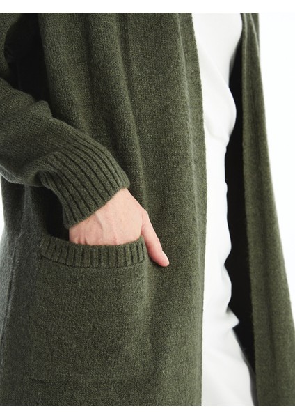 Yeni Sezon Şal Yaka Düz Uzun Kollu Kadın Triko Hırka modelleri