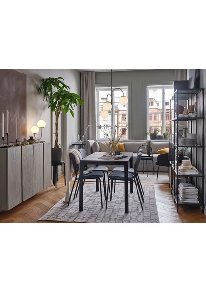 Vangsta Açılır Mutfak Masası Siyah Kahverengi 2-4 Kişilik 80 / 120 x 70 Cm indirimleri