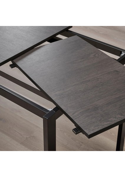 Vangsta Açılır Mutfak Masası Siyah Kahverengi 2-4 Kişilik 80 / 120 x 70 Cm