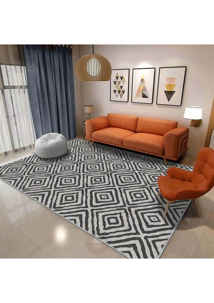 Letras Goemetrik Beyaz Polyester ve Pamuklu Yıkanabilir Kaydırmaz Taban Dijital Baskı Halı fiyatları