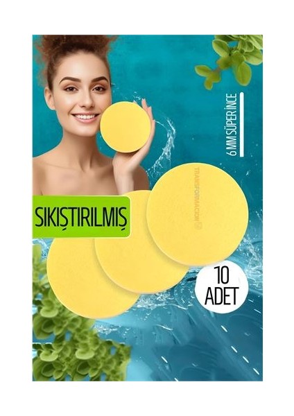 Hsnet Sıkıştırılmış Makyaj Temizlik Pedi Cilt Temizlik Süngeri Doğal Selül - MBN9687-2803