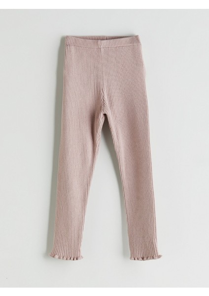 Yeni Sezon Beli Lastikli Yumuşak Dokulu Kız Çocuk Triko Tayt