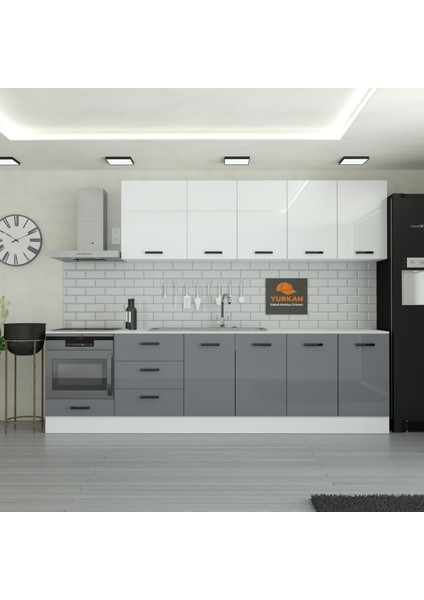290 cm Mutfak Dolabı Mdf Kapak Tezgah Dahil YRKN290 98