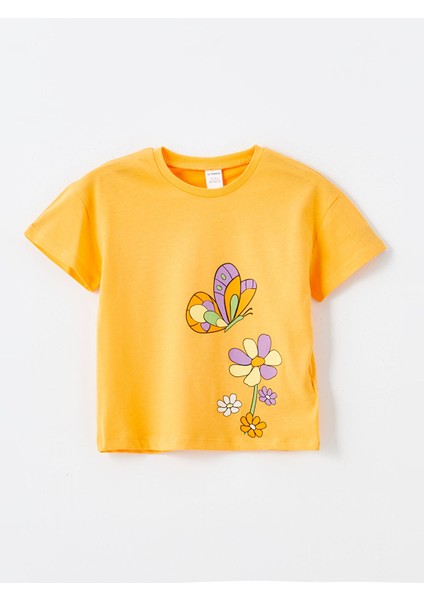 Yeni Sezon Bisiklet Yaka Kısa Kollu Baskılı Kız Bebek Tişört fırsatları