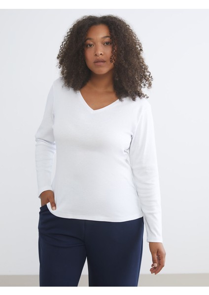 Yeni Sezon Büyük Beden V Yaka Kadın Tişört fiyatları