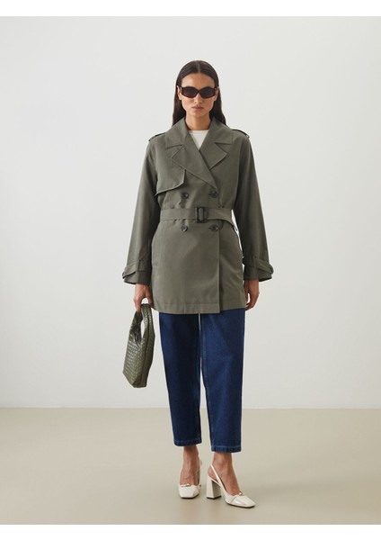 Yeni Sezon Kruvaze Yaka Kadın Trençkot fiyatları