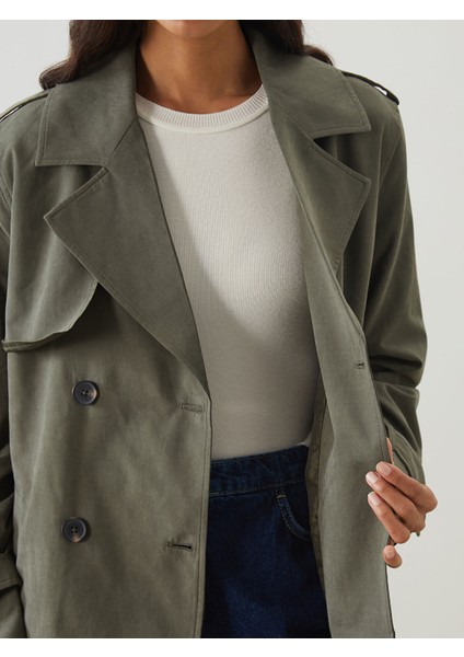 Yeni Sezon Kruvaze Yaka Kadın Trençkot fırsatları