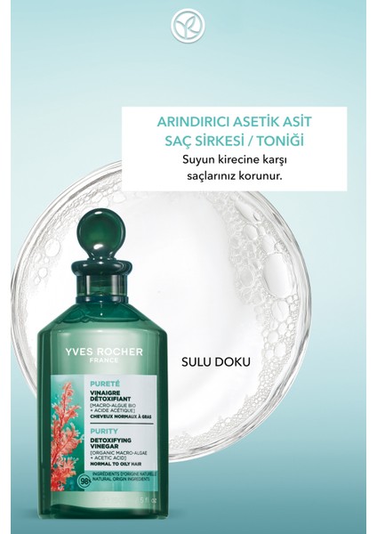 Arındırıcı Asetik Asit Saç Sirkesi ve Toniği - Yağlı Saçlar / Purete -VEGAN-37823