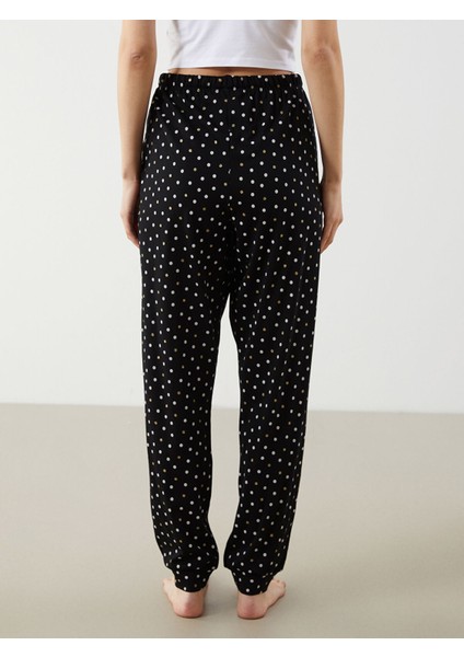 Yeni Sezon Beli Lastikli Puantiyeli Kadın Jogger Pijama Altı indirimleri