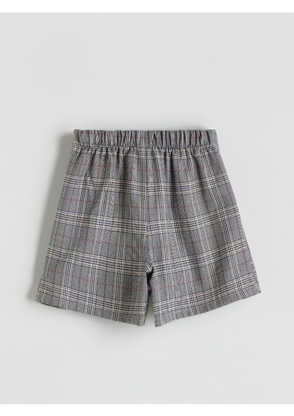 Yeni Sezon Beli Lastikli Ekose Kız Çocuk Şort Etek modelleri