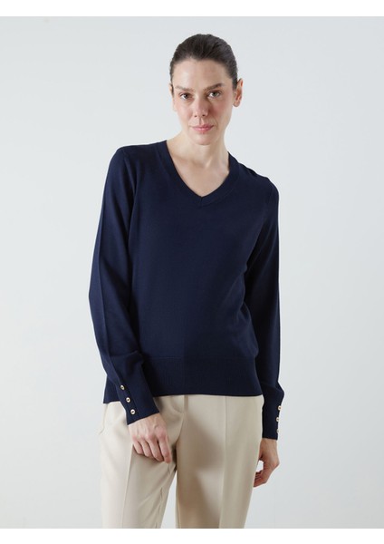 Yeni Sezon V Yaka Kadın Triko Kazak