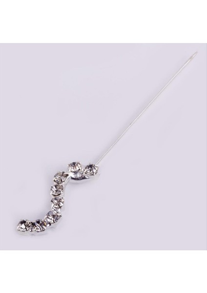 Depomix Taşlı Zikzak Eşarp Iğnesi-Gümüş Rengi