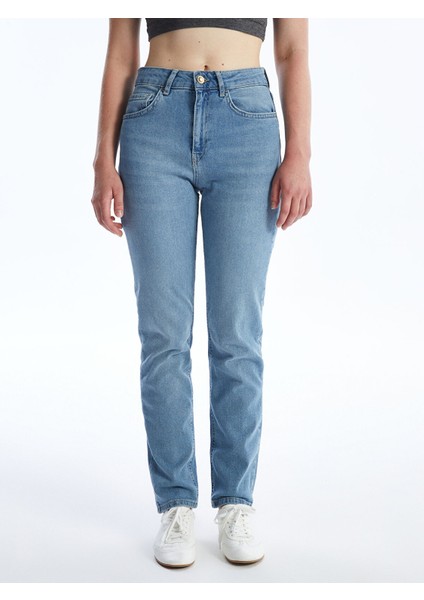 Yeni Sezon Yüksek Bel Straight Fit Kadın Jean Pantolon modelleri