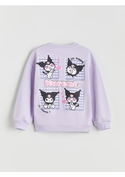 Yeni Sezon Bisiklet Yaka Kuromi Baskılı Kız Çocuk Sweatshirt modelleri