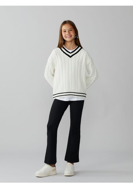 Yeni Sezon V Yaka Kız Çocuk Triko Kazak fiyatları