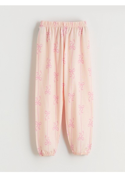 Yeni Sezon Bisiklet Yaka Fiyonk Baskılı Kız Çocuk Pijama Takımı indirimleri