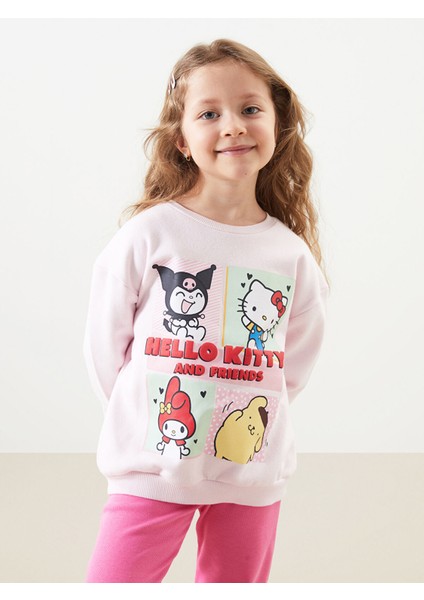 Yeni Sezon Bisiklet Yaka Hello Kitty Baskılı Kız Çocuk Sweatshirt fiyatları