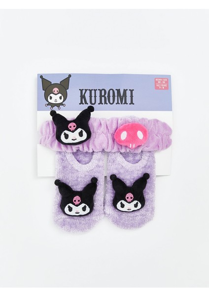 Yeni Sezon Kuromi Desenli Kaydırmaz Tabanlı Kız Çocuk Ev Çorabı ve Saç Bandı fiyatları