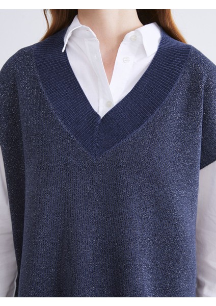 Yeni Sezon V Yaka Oversize Kadın Triko Süveter modelleri