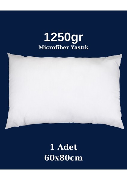 Solivane Microfiber Kumaş 1250GR Beyaz Yastık | Premium 60X80CM | Otel Serisi