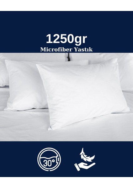Solivane Microfiber Kumaş 1250GR Beyaz Yastık | Premium 60X80CM | Otel Serisi fırsatları