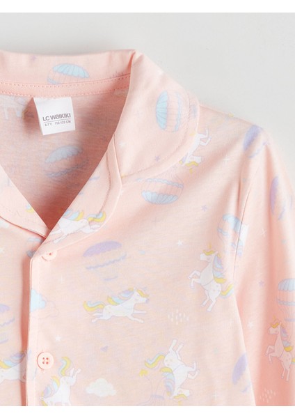 Yeni Sezon Gömlek Yaka Baskılı Kız Çocuk Pijama Takımı indirimleri