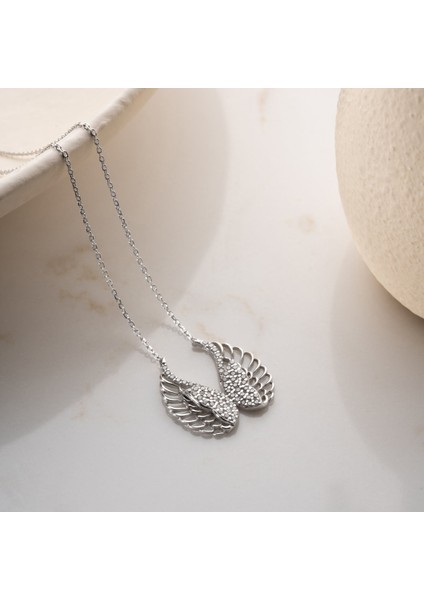 925 Ayar Gümüş Taşlı Kanatlı Melek Kolye fiyatları