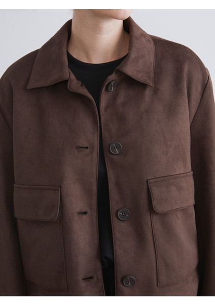 Yeni Sezon Gömlek Yaka Süet Kadın Ceket modelleri