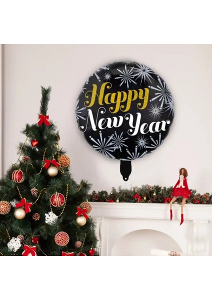 Yıldızlı Happy New Year Folyo Balon