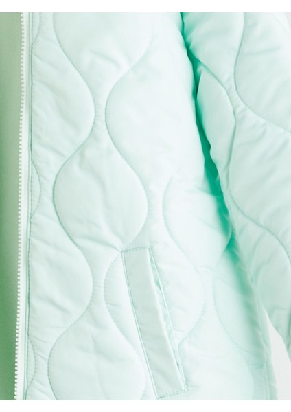 Yeni Sezon Kapüşonlu Kapitone Desenli Kız Çocuk Mont modelleri