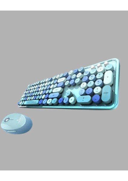 Kablosuz Retro Klavye ve Mouse Seti – 104 Tuşlu, Sessiz Yazım indirimleri