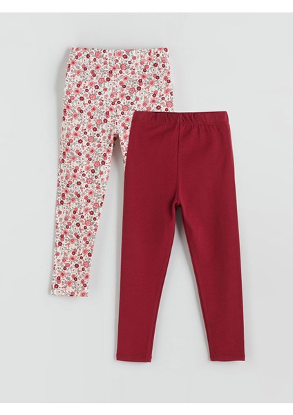 Yeni Sezon Beli Lastikli Kız Çocuk Tayt 2'li