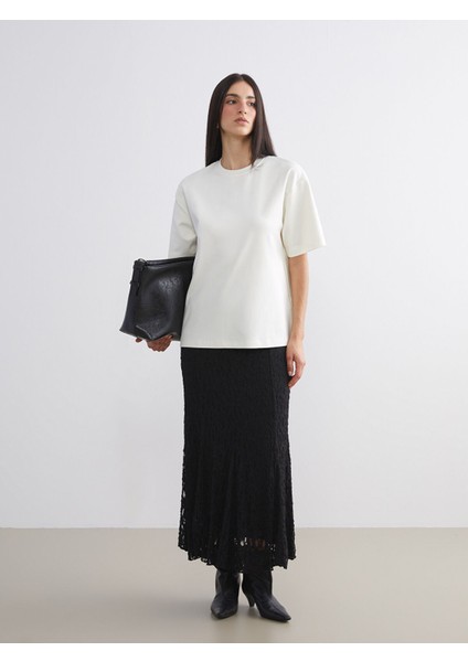 Yeni Sezon Beli Lastikli Ajurlu Kroşe Etek