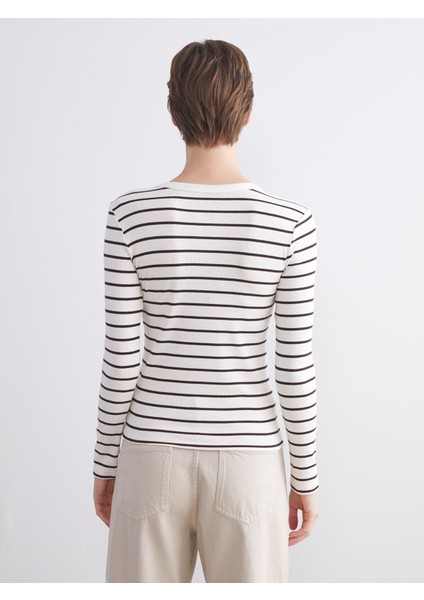 Yeni Sezon Bisiklet Yaka Çizgili Kadın Body fırsatları