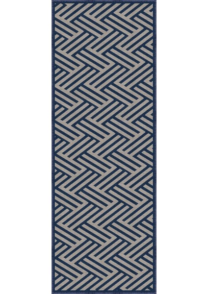 Clota Modern Lacivert Polyester ve Pamuklu Yıkanabilir Kaydırmaz Taban Dijital Baskı Halı modelleri