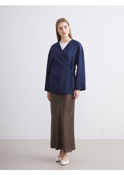 Yeni Sezon Kruvaze Yaka Kadın Kimono fiyatları