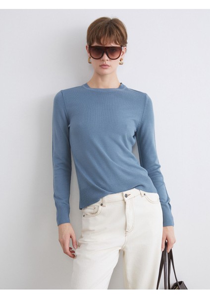 Yeni Sezon Bisiklet Yaka Kadın Triko Kazak