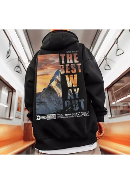 Punıx Büyük Beden Bıg Sıze The Best Way Out Sırt Baskılı Modern Tasarım Yüksek Kalite Erkek Sweatshırt