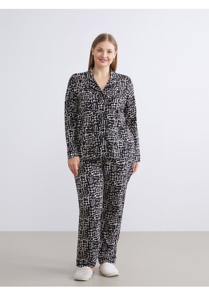 Yeni Sezon Gömlek Yaka Leopar Desenli Kadın Pijama Takımı fiyatları
