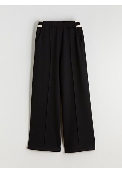 Yeni Sezon Beli Lastikli Geniş Paça Kadın Pantolon