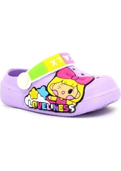 Kız Çocuk Prenses Figürlü Kaydırmaz Kreş Rahat Tabanlı Havuz-Plaj-Tatil-Bahçe Cross Terlik Sandalet