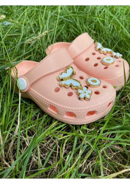 Kız Çocuk Eva Ayıcık Figürlü Zincirli Plaj Deniz Kreş Tatil Bahçe Günlük Kullanım Sandalet-Terlik