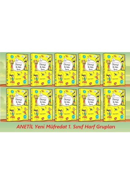 Yuva 1.sınıf Dik Temel Harflerle Okumaya Ilk Adım Serisi Anetil 10 Kitap (10 Set)
