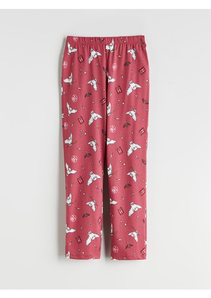 Yeni Sezon Beli Lastikli Harry Potter Baskılı Kız Çocuk Pijama Alt